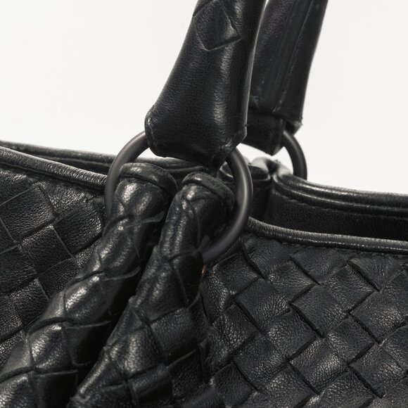 Bottega Veneta Black Intrecciato-Leather Handbag - Picture 8 of 12